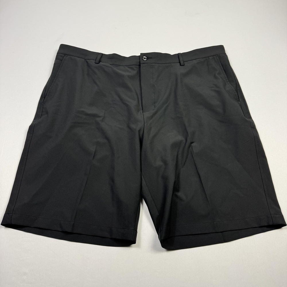Dunning Shorts Mens 42 Black Golf Performance Stretch‎ Flat Front Zip Pockets